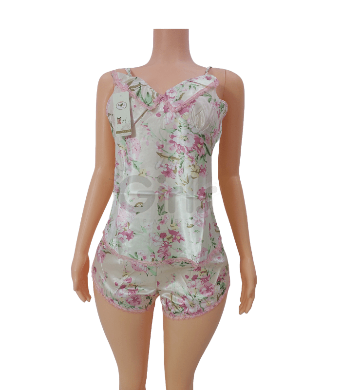Silk Flowery 2 Piece Nightwear